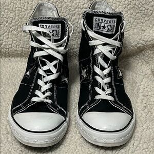 Converse One Star Black and White High-Tops, size 11